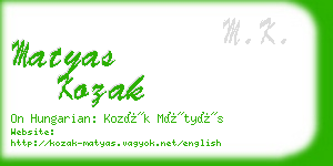 matyas kozak business card